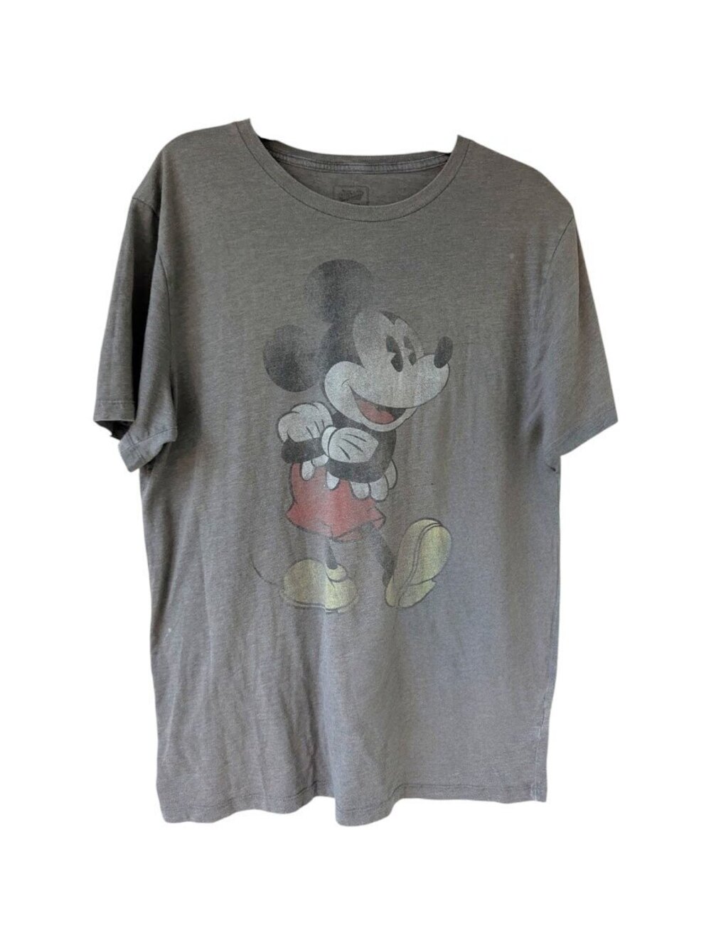 Vintage Style Disney Mickey Mouse T-Shirt Mens M Gray Old Navy Graphic 21.5x29